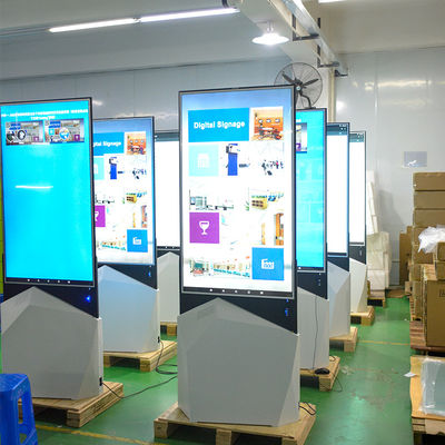ডবল পার্শ্বযুক্ত 55 ইঞ্চি OLED ডিজিটাল সিগনেজ ফ্লোর স্ট্যান্ড ফ্লোর স্ট্যান্ডিং ডিজিটাল সিগনেজ