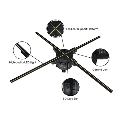 85cm 3D হলোগ্রাম ফ্যান ডিসপ্লে বিজ্ঞাপন প্লেয়ার LED প্রজেক্টর 3D ফ্যান